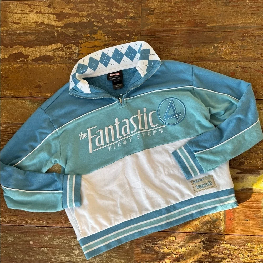 NWOT Marvel Fantastic Four: First Steps Women’s Quarter Zip Crewneck BoxLunch XS